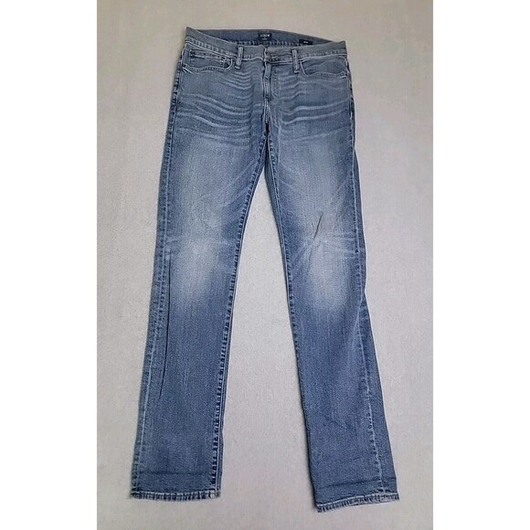 J Crew Outfitters Jeans Mens 33 34x33 Slim Straight Mid Rise Blue Stretch Preppy - Picture 1 of 14
